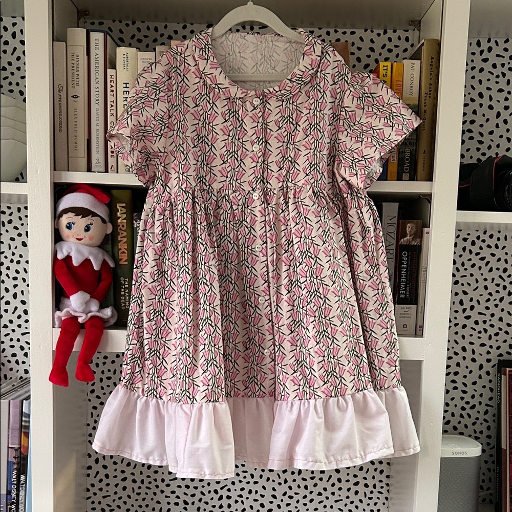 Floral Pink and White Dress